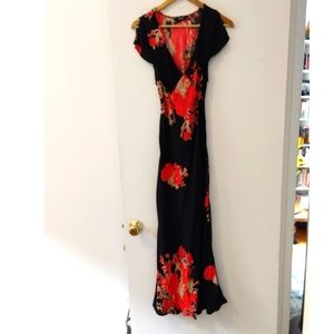 Obey black and red floral maxi dress